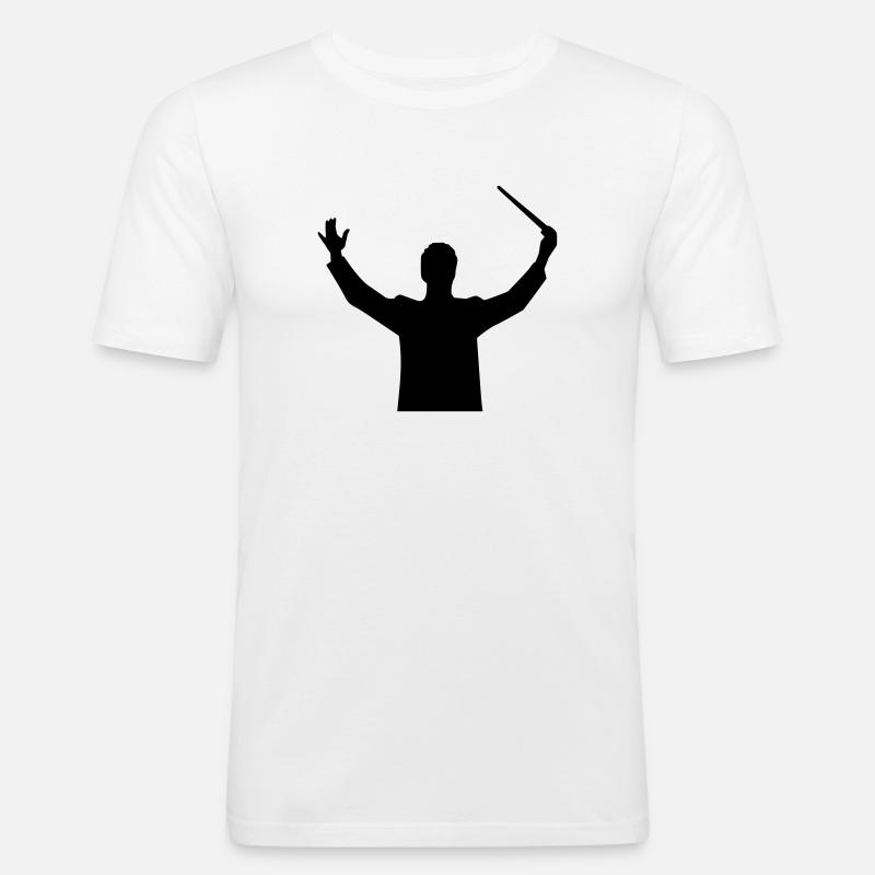 Dirigent - Männer Slim Fit T-Shirt - Weiß