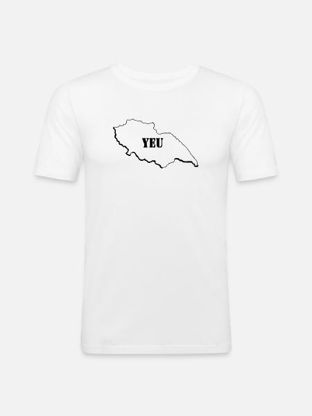 Dessin_de_YEU - T-shirt près du corps Homme - blanc