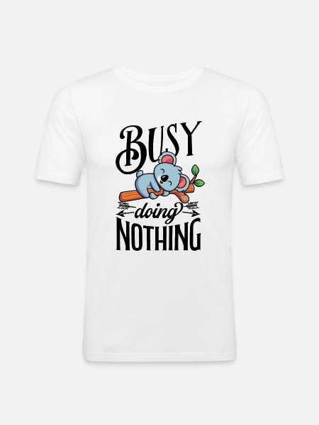 Koala busy doing nothing - Men's Slim Fit T-Shirt - white