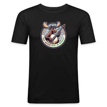 Mooseical Maestro Strumming Saiten - Männer Slim Fit T-Shirt - Schwarz - Vorne - Nik (191cm)