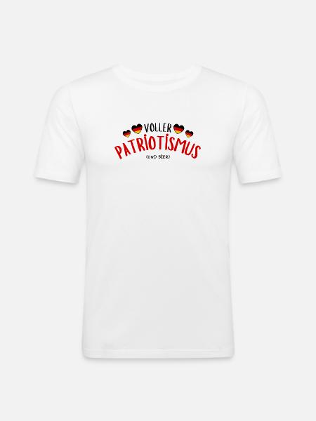 Voller Patriotismus (und Bier) - Männer Slim Fit T-Shirt - Weiß