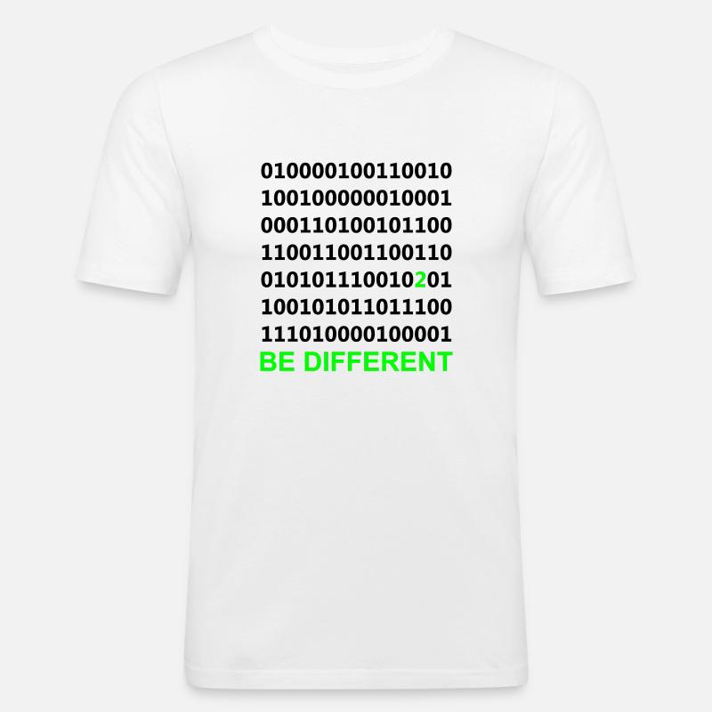 Be Different - Binary - Digital - Men's Slim Fit T-Shirt - white