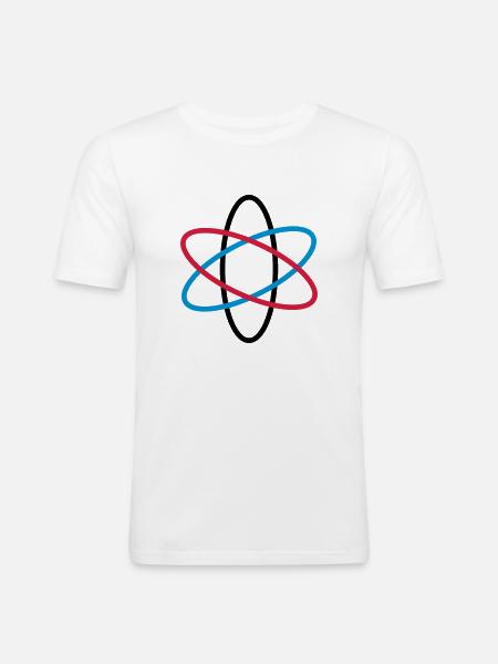 atom_neutron_02 - T-shirt près du corps Homme - blanc
