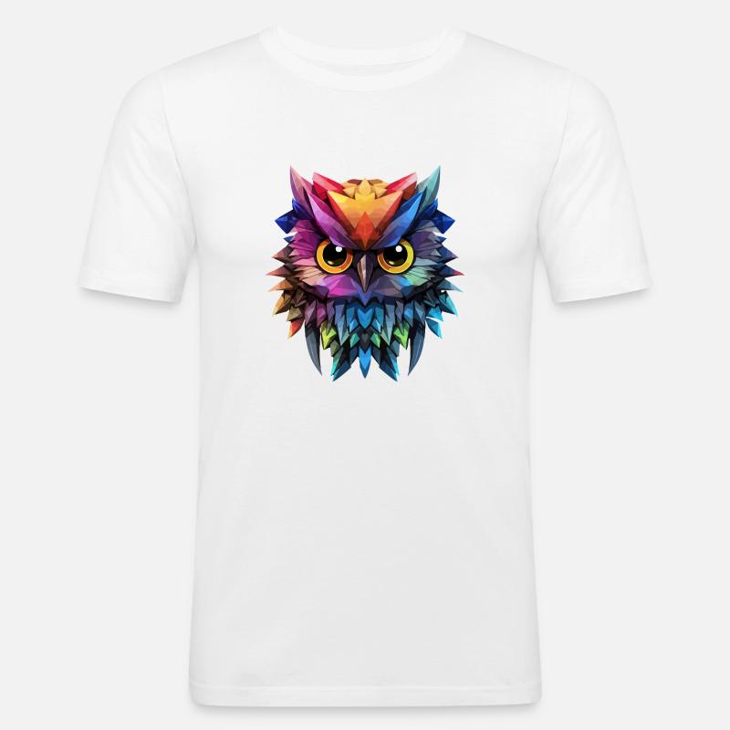 Graffiti Eule - Männer Slim Fit T-Shirt - Weiß