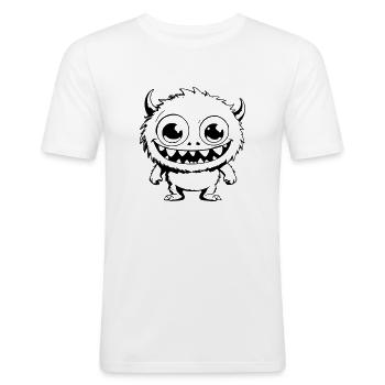 Cuddly Monster as Vector Graphic - Men's Slim Fit T-Shirt - white - Front - Nik (191cm)