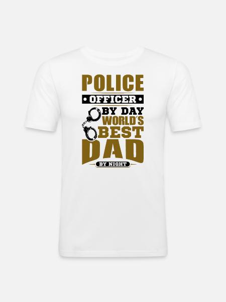 Polizei Polizist Polizeibeamte - Männer Slim Fit T-Shirt - Weiß