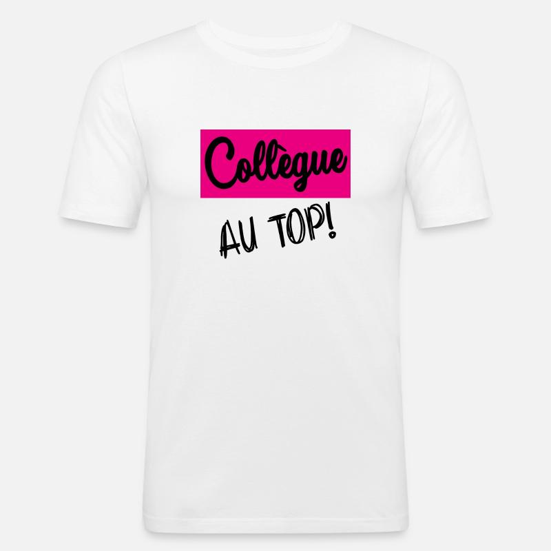 KOLLEGE - Männer Slim Fit T-Shirt - Weiß