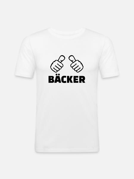 Bäcker - Männer Slim Fit T-Shirt - Weiß