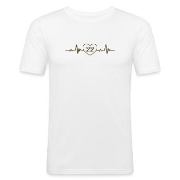 22nd Birthday Heart 22 - Men's Slim Fit T-Shirt - white - Front - Nik (191cm)