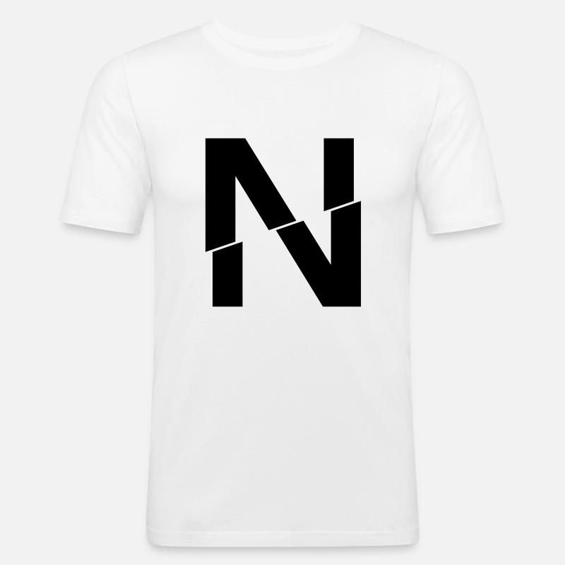 N broken - Männer Slim Fit T-Shirt - Weiß
