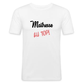 GELIEBTE - Männer Slim Fit T-Shirt - Weiß - Vorne - Nik (191cm)