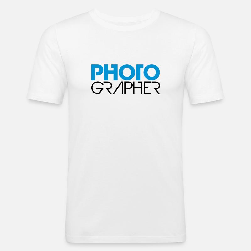 Photographer Cool Logo Design - Männer Slim Fit T-Shirt - Weiß