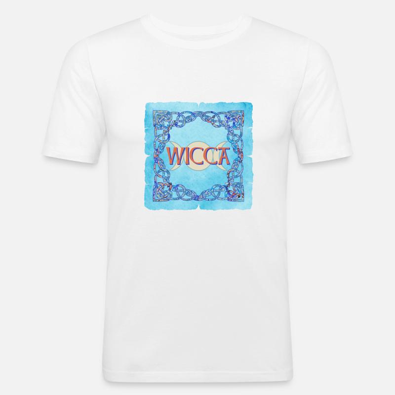 Cadre celtique Wicca E 238 - T-shirt près du corps Homme - blanc