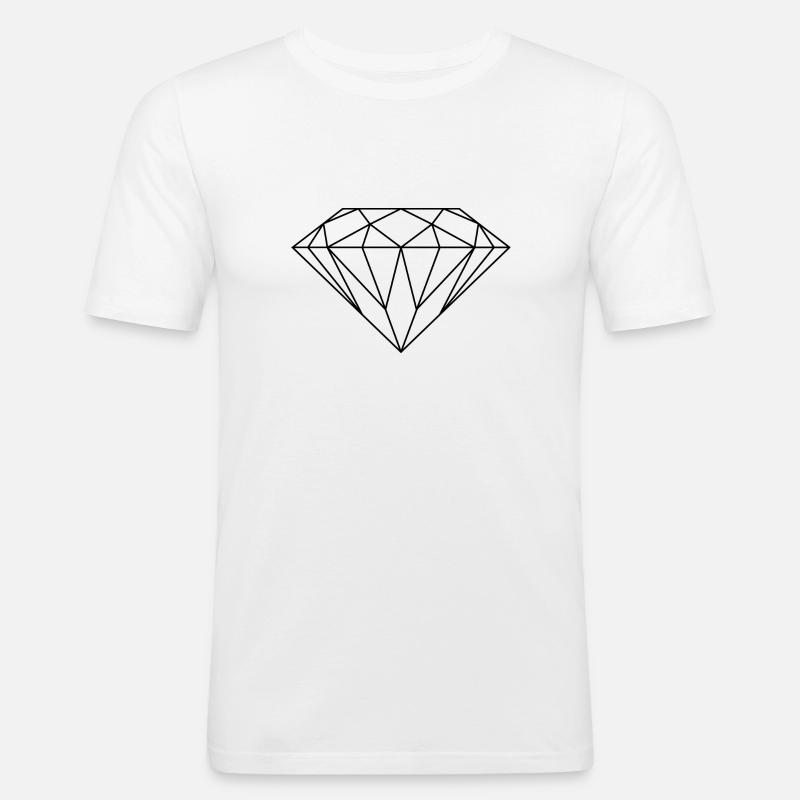 Diams02 - Männer Slim Fit T-Shirt - Weiß