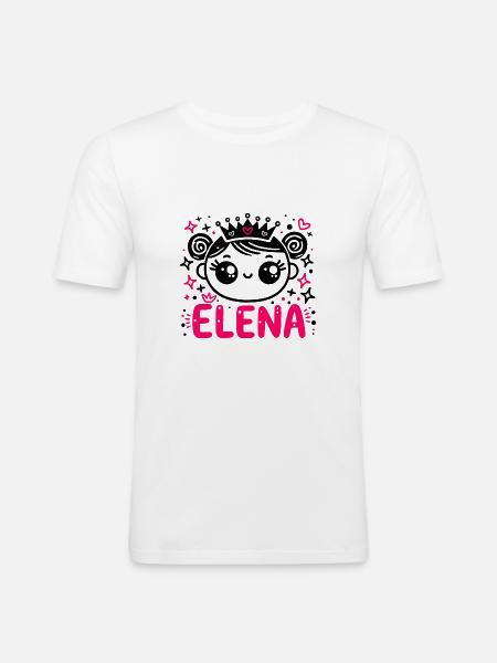 Elena Nom Prénom Princesse Nom - T-shirt près du corps Homme - blanc