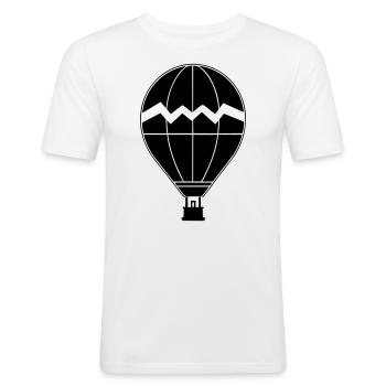 Montgolfière - T-shirt près du corps Homme - blanc - Devant - Nik (191cm)
