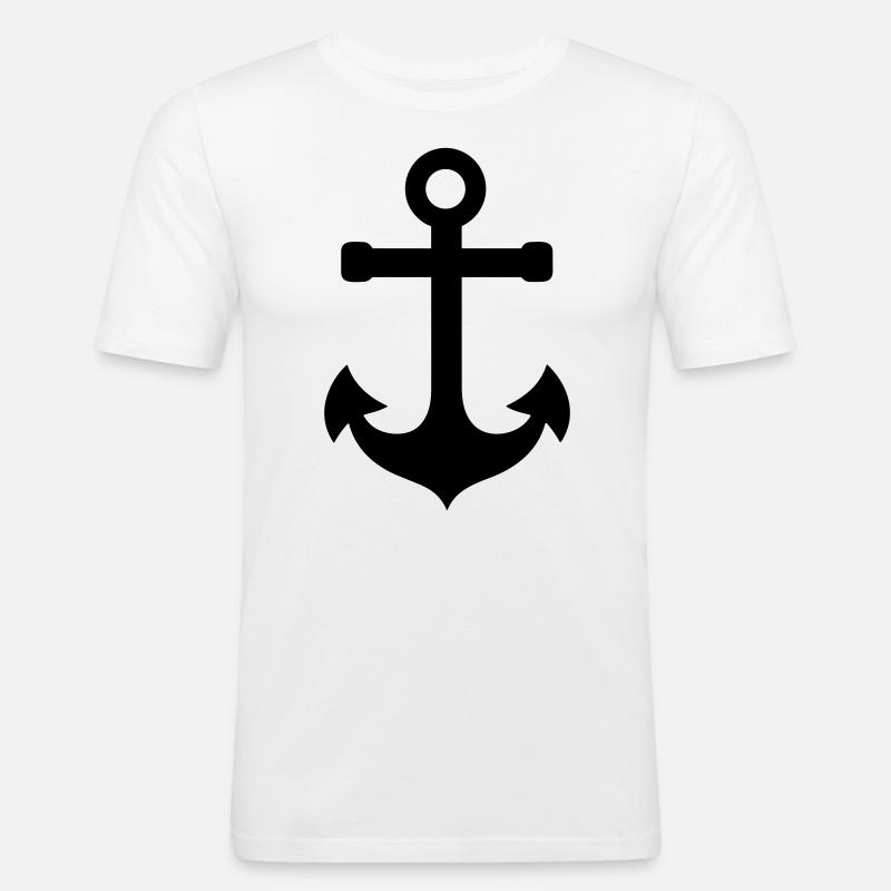 Anker - Männer Slim Fit T-Shirt - Weiß
