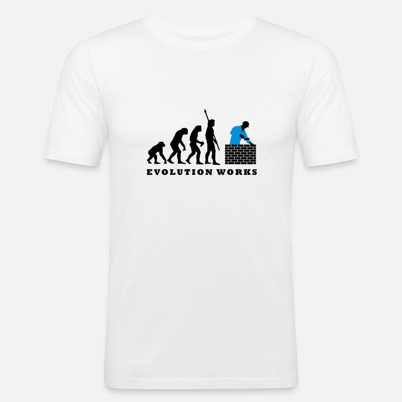 evolution_maurer_b_2c - Männer Slim Fit T-Shirt - Weiß