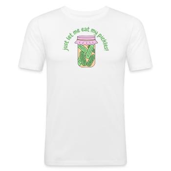 Pickles - Männer Slim Fit T-Shirt - Weiß - Vorne - Nik (191cm)