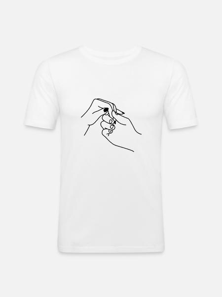 Amour main ensemble - T-shirt près du corps Homme - blanc