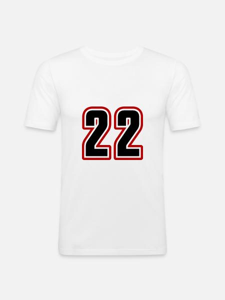 22 number symbol - Men's Slim Fit T-Shirt - white
