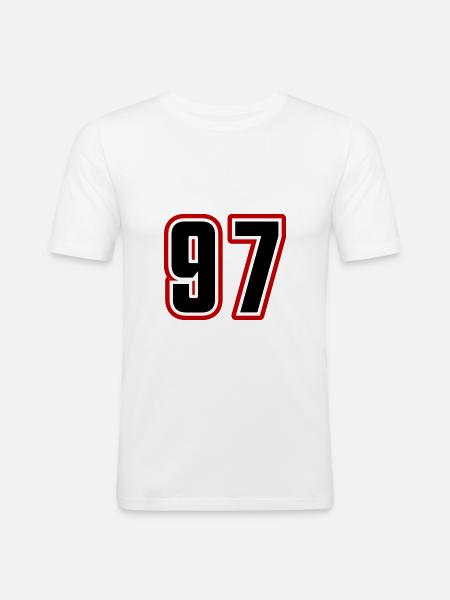 97 Number Symbol - Men's Slim Fit T-Shirt - white