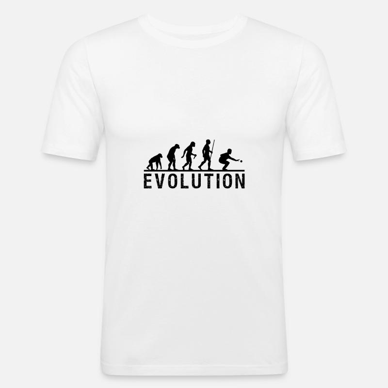 Evolutionskette der Boule - Männer Slim Fit T-Shirt - Weiß