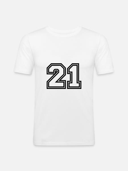 21 number symbol - Men's Slim Fit T-Shirt - white