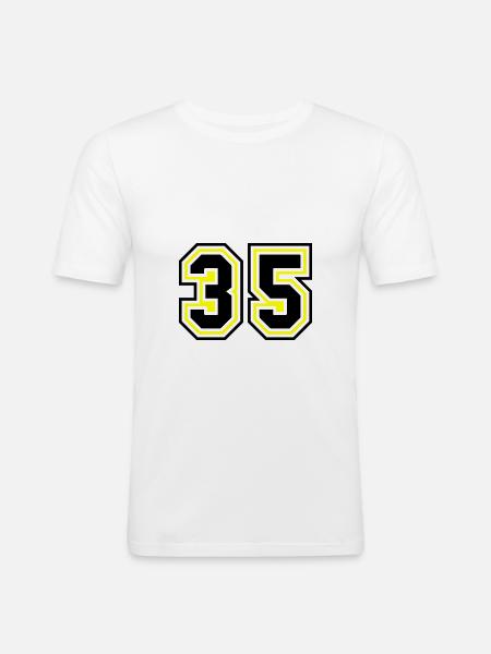 35 Zahl symbol - Männer Slim Fit T-Shirt - Weiß