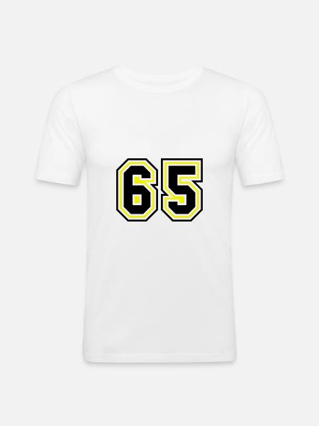 65 number symbol - Men's Slim Fit T-Shirt - white