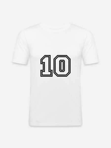 10 Zahl symbol - Männer Slim Fit T-Shirt - Weiß