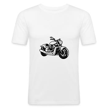 Motard - T-shirt près du corps Homme - blanc - Devant - Nik (191cm)