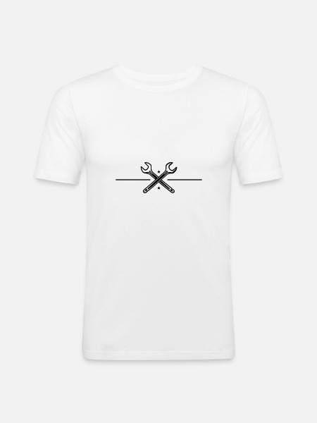 Wrench Icon - Men's Slim Fit T-Shirt - white