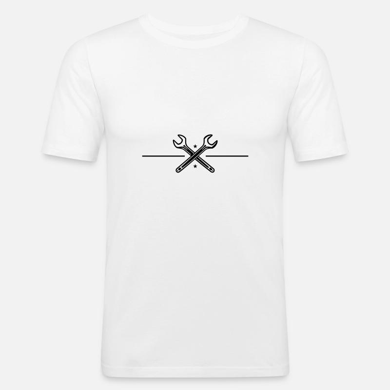 Icône de clé à molette - T-shirt près du corps Homme - blanc