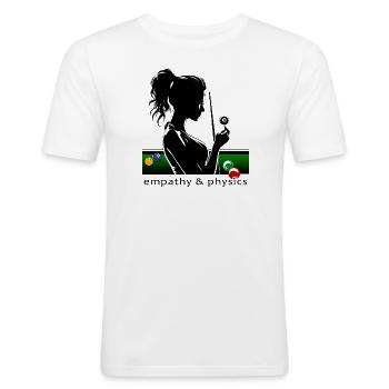 Poolbillard - Die 8 und ihr Queue - Männer Slim Fit T-Shirt - Weiß - Vorne - Nik (191cm)