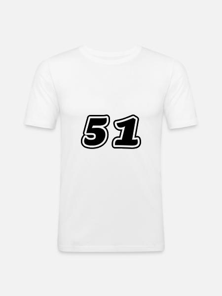51 Number Symbol - Men's Slim Fit T-Shirt - white