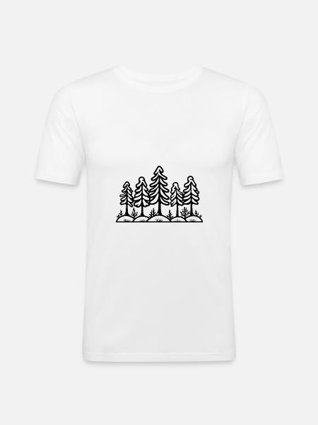 Forest Trees - Men's Slim Fit T-Shirt - white