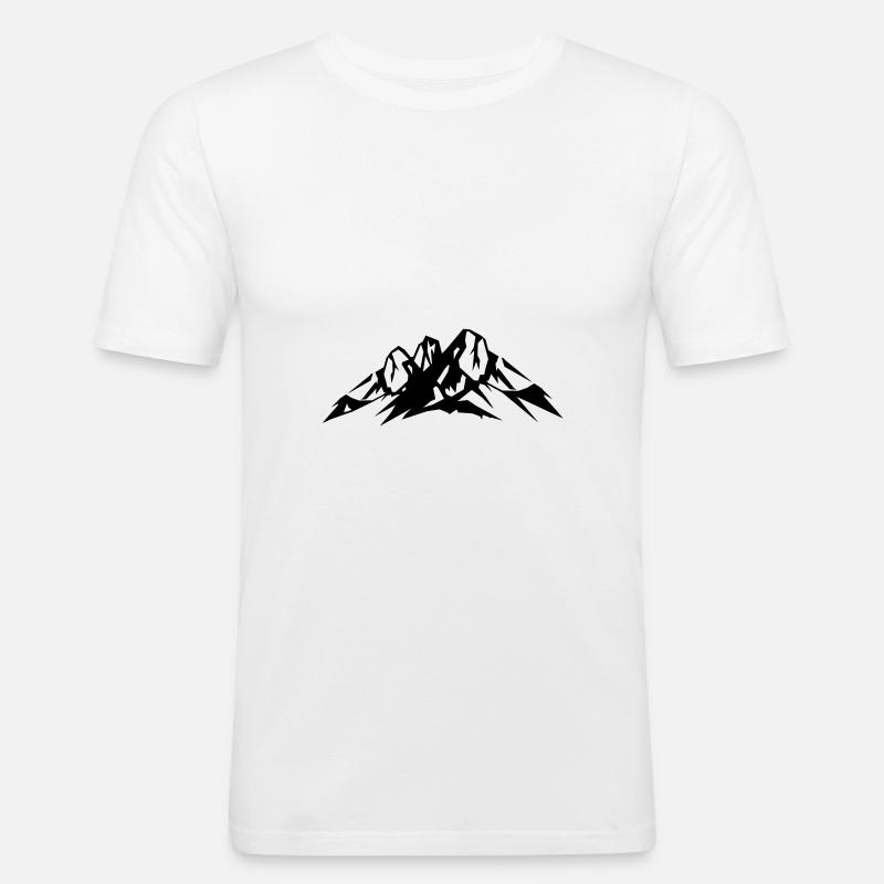 Berge Icon - Männer Slim Fit T-Shirt - Weiß