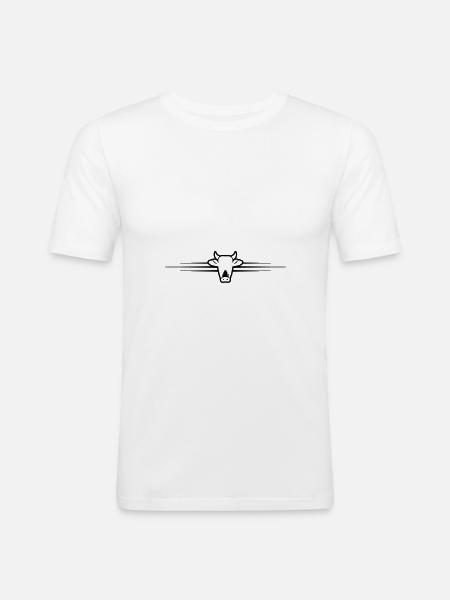 cow head symbol - Men's Slim Fit T-Shirt - white