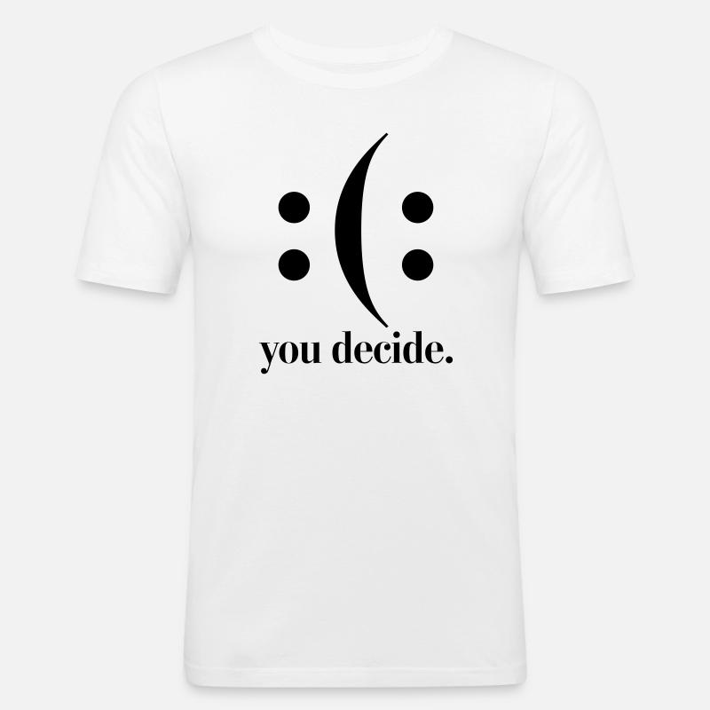 c’est vous qui décidez - T-shirt près du corps Homme - blanc