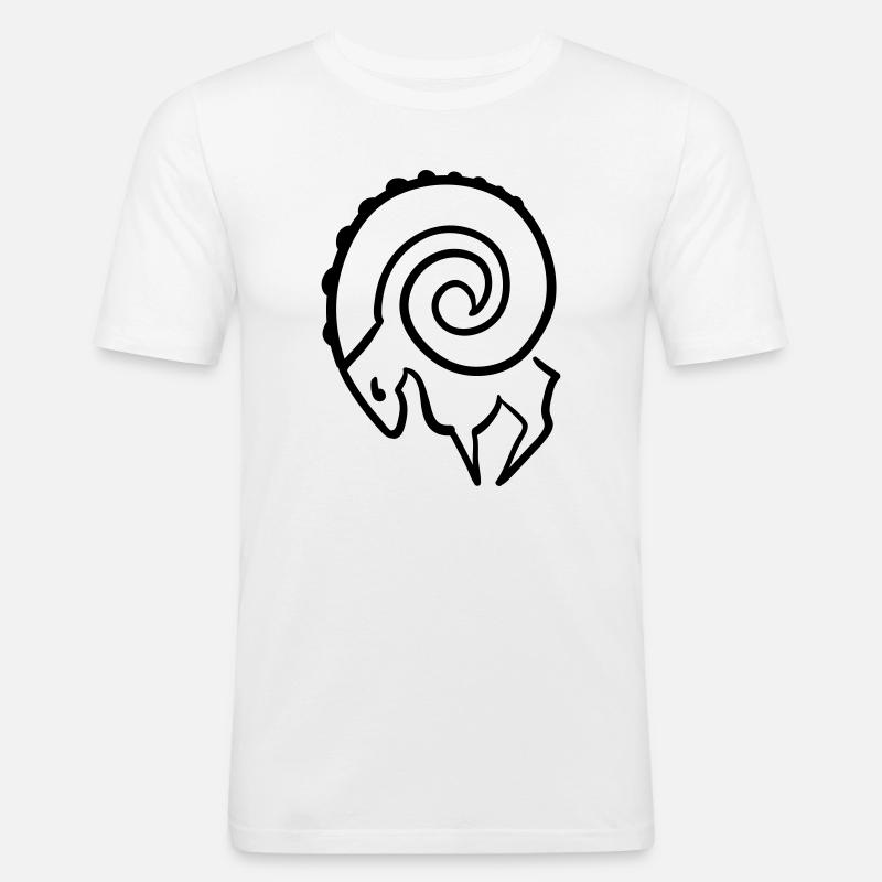 widder - Männer Slim Fit T-Shirt - Weiß