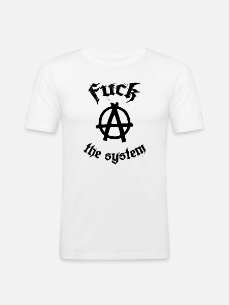 Fuck the System - Men's Slim Fit T-Shirt - white