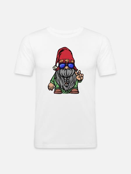 Bart Vollbart Gesichtsbehaarung Bartfrisur - Männer Slim Fit T-Shirt - Weiß