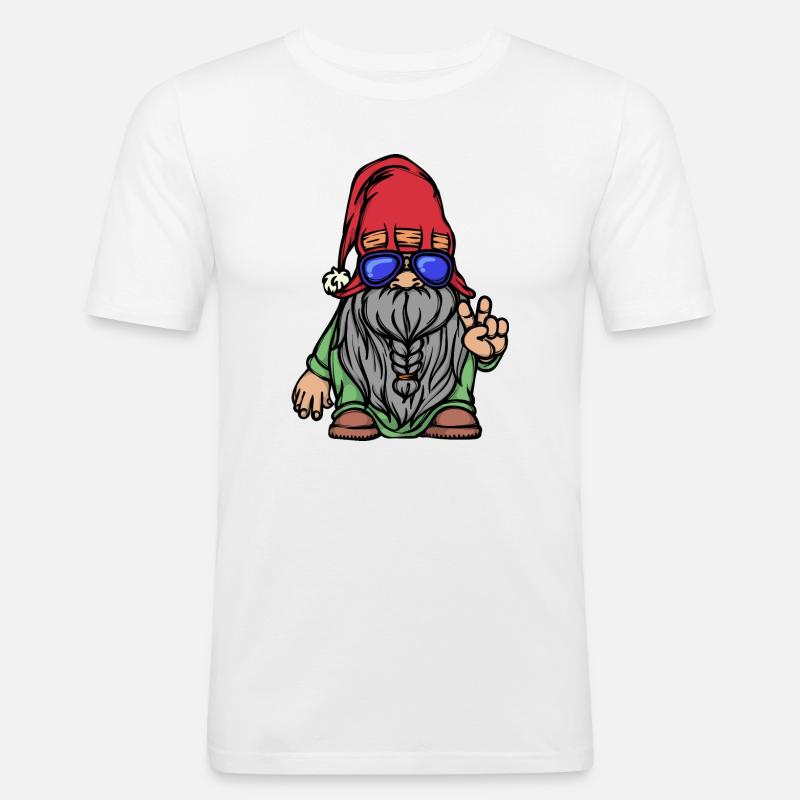 Bart Vollbart Gesichtsbehaarung Bartfrisur - Männer Slim Fit T-Shirt - Weiß