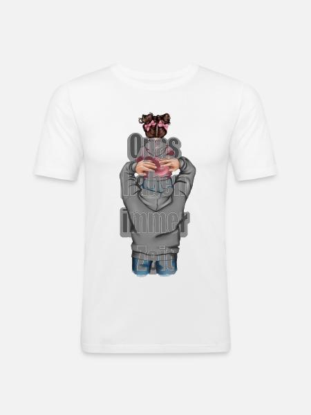 Grandpas always have time granddaughter - Men's Slim Fit T-Shirt - white