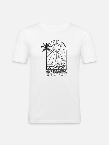 Okinawa Gyldne strande i Japan - Herre Slim Fit T-Shirt - hvid