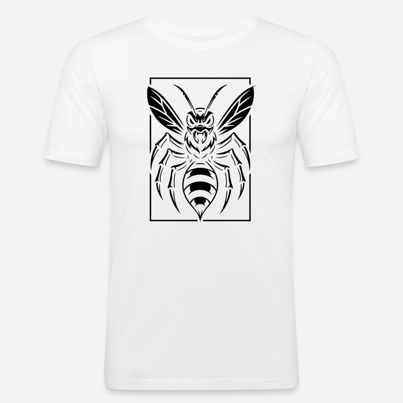 Stilisierte Wespe - Männer Slim Fit T-Shirt - Weiß