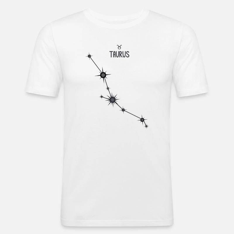 Stier Sternzeichen Sternbild Schwarz & Grau - Männer Slim Fit T-Shirt - Weiß