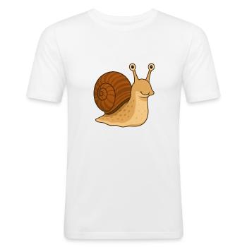 Schnecki - Männer Slim Fit T-Shirt - Weiß - Vorne - Nik (191cm)
