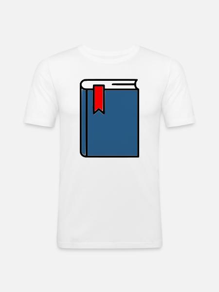 Thick Book Bible Hardcover Journal - Men's Slim Fit T-Shirt - white